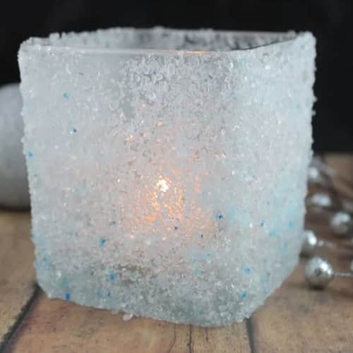 DIY Frosted Candle Holder