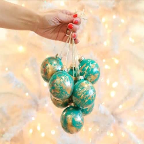 DIY Gold Marble Christmas Ornaments to Sell