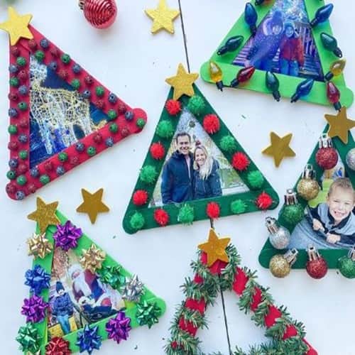 DIY Popsicle Stick Photo Holders for Christmas