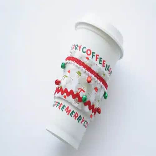 DIY coffee cup sleeve for Christmas