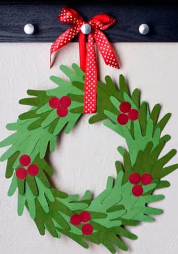 Handprint Christmas Wreath Craft