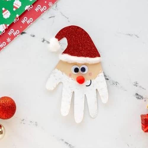 Handprint Santa Craft for Christmas