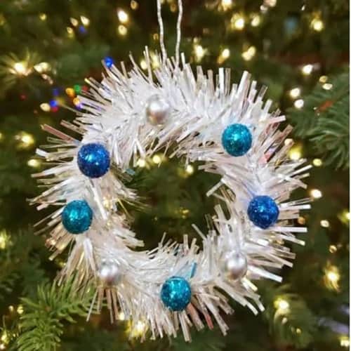 Mini Tinsel Wreath Ornament