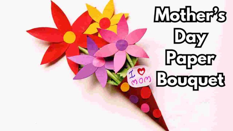 Mothers Day Paper Bouquet Craft for kids