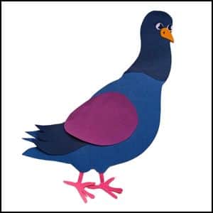 Paper Pigeon Craft for Kids Using Simple Shapes (Completed Project)