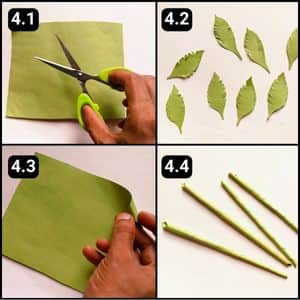 Step 4 - Preparing the Paper Stem and Leaves