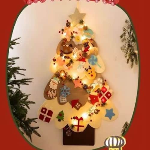 Wall Mount Felt Christmas Tree Decor