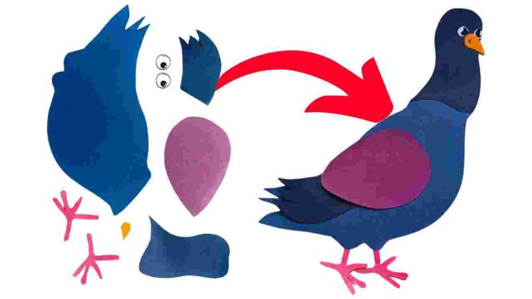 paper pigeon craft for kids