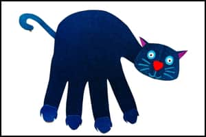 Black Cat Handprint Craft for Kids (Completed Project)