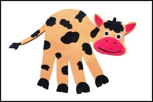 Handprint Cow Craft for Kids (completed project)