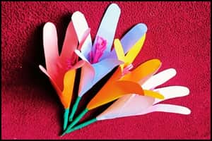 Handprint Lily Flower Craft for Kids (Completed project)