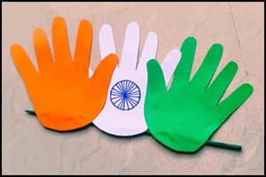 Independence Day Handprint Craft for Kids - Indian Flag (Completed Project)