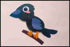 Paper Crow craft ideas for KIDS (Completed Project)