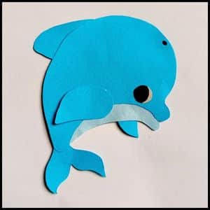 Paper Dolphin craft for kids (Completed project)