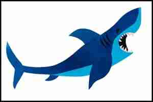 Paper Shark craft for kids (Completed Project)