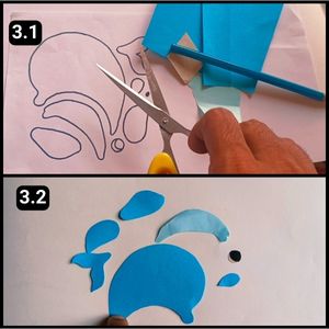 Step 3 - Cutting the Shapes on colorful papers