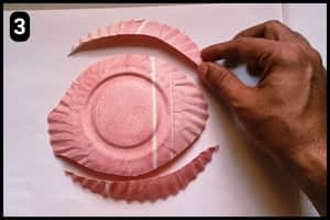 Step 3 - Shaping the Paper plate (for fish body)