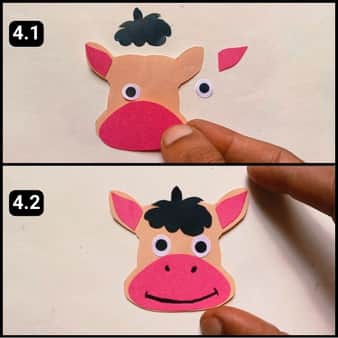 Step 4 - Assembling The Cow's Facial Details