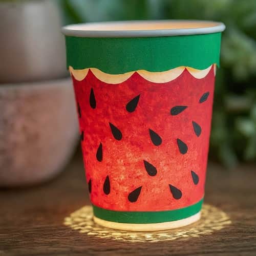 Watermelon paper cup lanterns