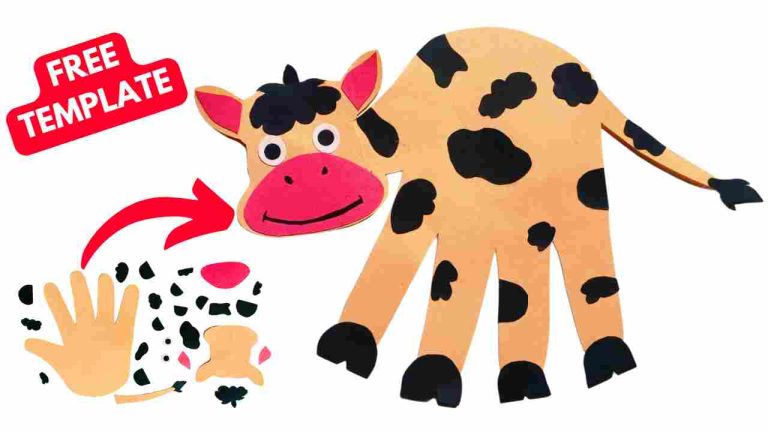 paper cow handprint craft for kids