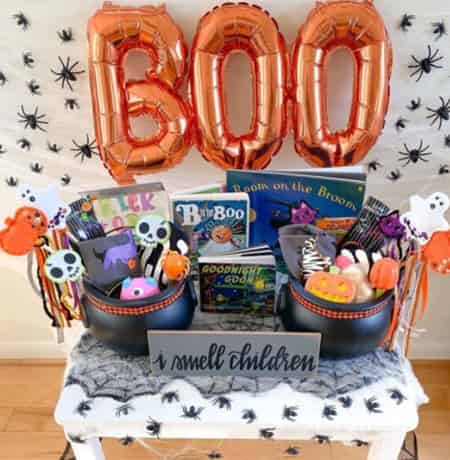 Boo-tiful Halloween Gift Basket Display