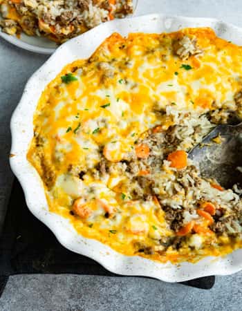 Cheesy Ground Beef and Rice Casserole By Oh Sweet Basil