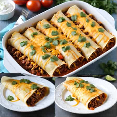 Chipotle-Coffee Ground Beef Enchiladas with Smoked Gouda