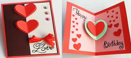 Cute Pop-Up Heart Birthday Card