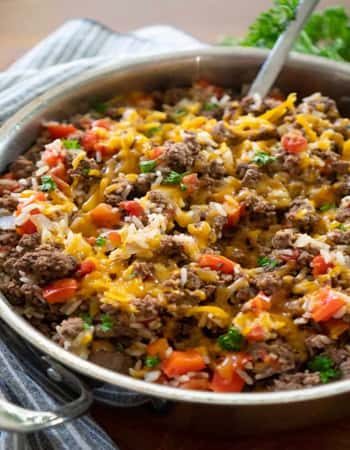 Ground Beef and Rice Skillet Dinner By Shaken Together Life