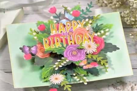 The Floral Fantasy Pop-Up Birthday Card