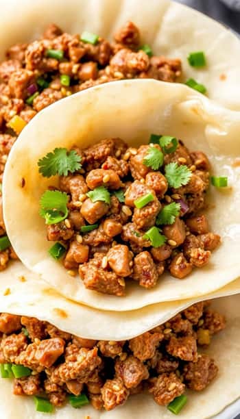 ground beef moo shu served