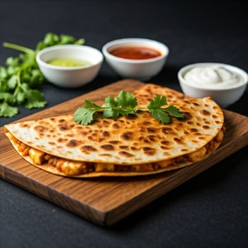 presenting the paneer quesadilla