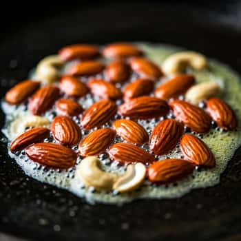 roasting the almonds