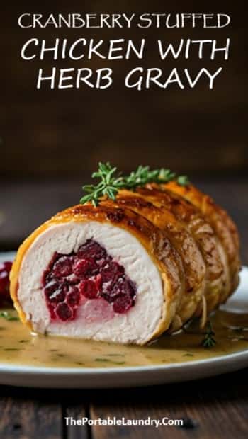 Cranberry Stuffed Chicken With Herb Gravy (Completed)