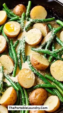 Garlic-Parm Green Bean & Potato Skillet