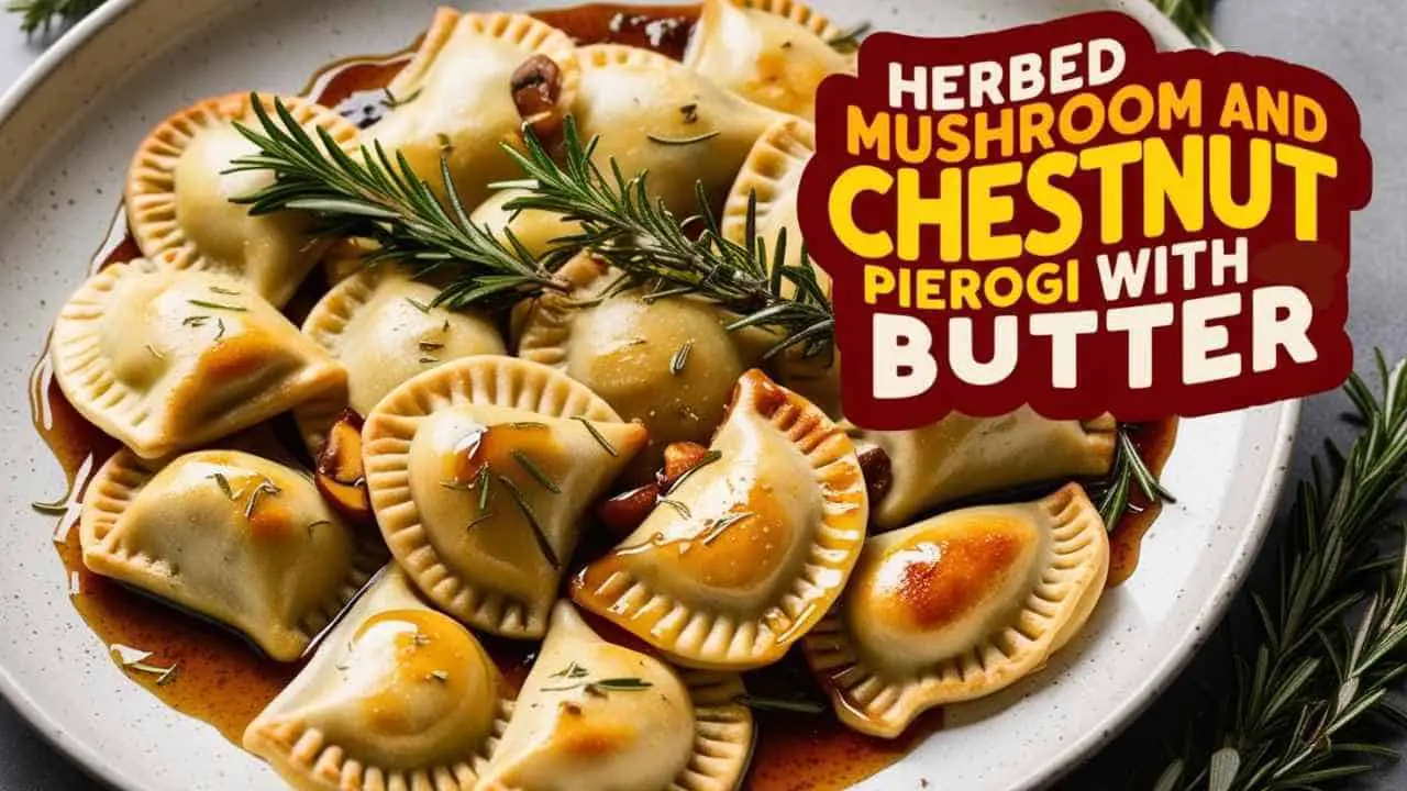 Herbed Mushroom And Chestnut Pierogi With Butter For Christmas-featured