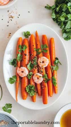 Honey-Glazed Carrots with Shrimp and Fresh Herbs (Unique Thanksgiving Recipe For Pescatarians)