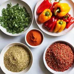 Ingredients Needed To Make Christmas Tree Stuffed Bell Peppers