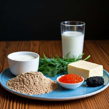 Ingredients Required To Make Smoked Salmon and Dill Blinis with Caviar For Christmas