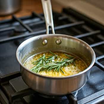 Making the Rosemary Butter Drizzle