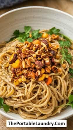 Spiced Poppy Seed Noodles with nuts