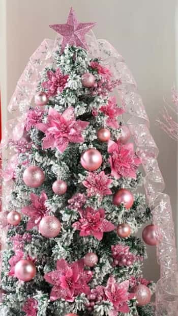 Step by step instructions for pink christmas tree