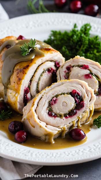 Why This Cranberry Stuffed Chicken Roulade With Herb Gravy Recipe Works