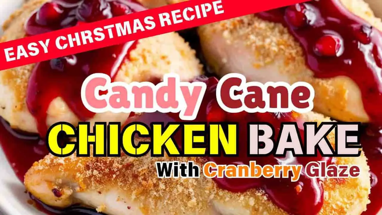 candy cane chicken bake with cranberry glaze-featured