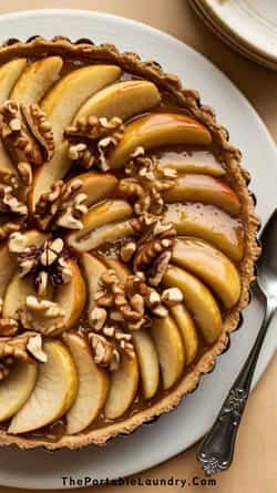 serving - Honey Mustard Mazurek Tart With Caramel For Christmas