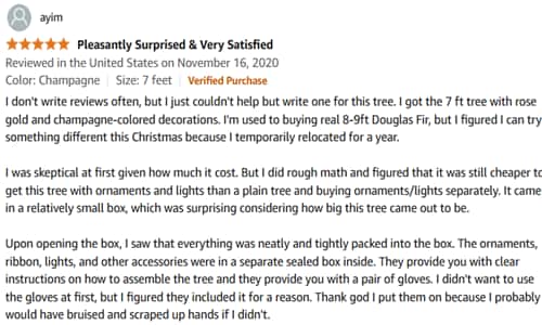 white christmas tree - reviews 1