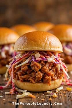 BBQ Pulled Pork Sliders with Apple Slaw