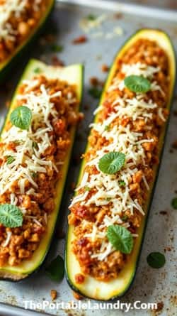 Biryani-Stuffed Zucchini Boats