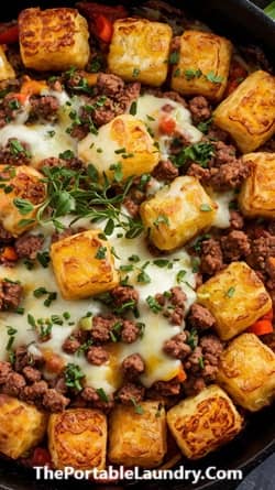 Easy Philly Cheesesteak Tater Tot Skillet Recipe-completed