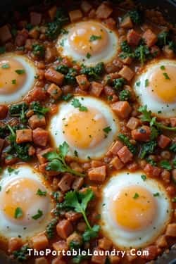 Ham and Spinach Shakshuka